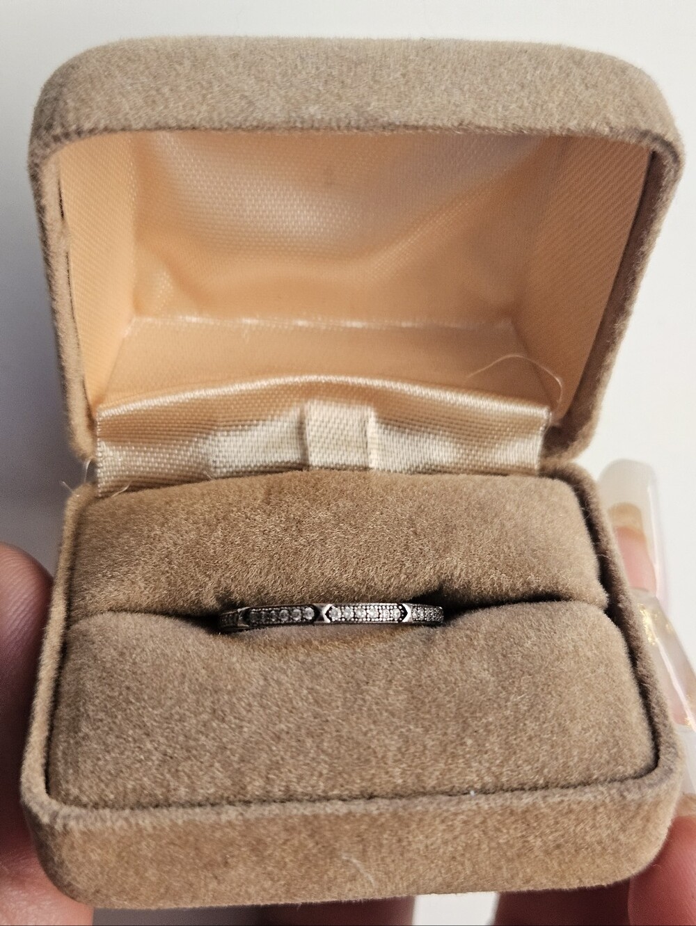 GG Chrome Tone Sterling Silver Band Ring Size 7